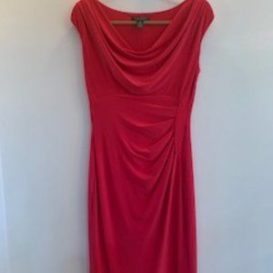 Lauren Ralph Lauren Pink Cowl Neck Sheath Dress Size 8